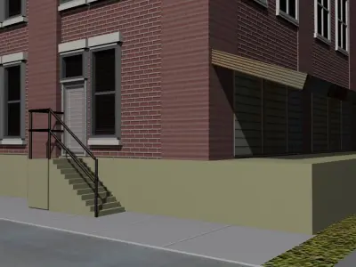 Railway Transfer Building Low-poly 3D model