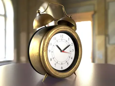 old aged bronze clock Free 3D model