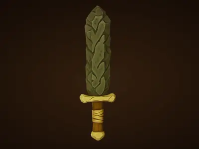 Stone Sword - Game Ready Weapon Low-poly 3D model