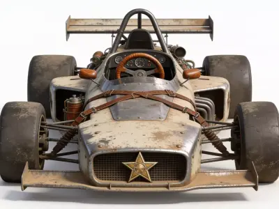 Post-Apocalyptic Sheriff Formula Racer 3d Low-poly 3D model