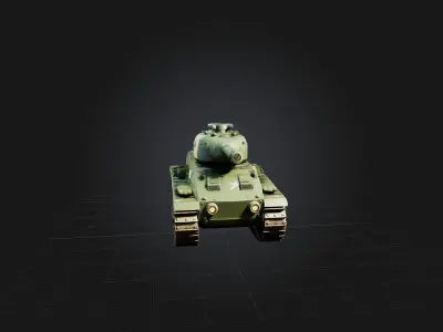 Cartoon Tank Low-poly 3D model