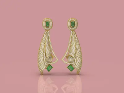 Beautiful Diamond Earring -  0016  3D print model