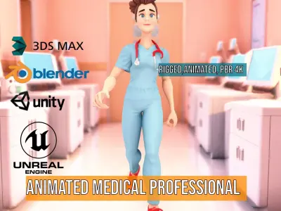Animated Medical Professional model pack Low-poly 3D model
