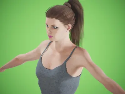 game rigged girl Free low-poly 3D model