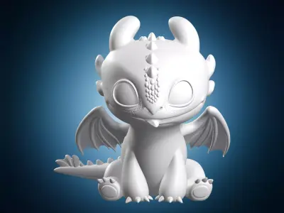 Light Fury Dragon 3D print model buy