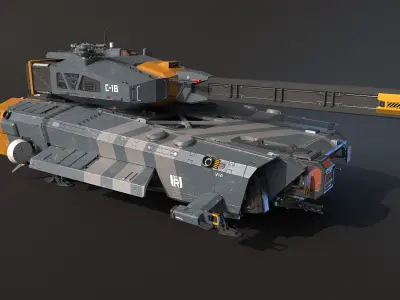 Spaceship Tank Low-poly 3D model