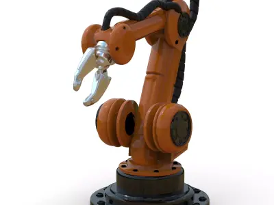 Industrial Robotic Arm Low-poly 3D model