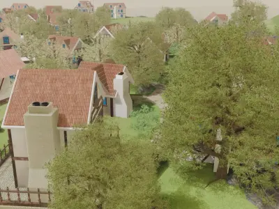 Quaint Village Landscape 3D model buy