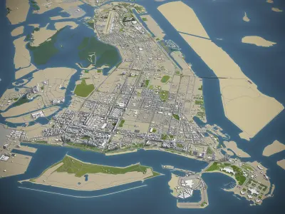 Abu Dhabi and Dubai - 2 cities 3D model