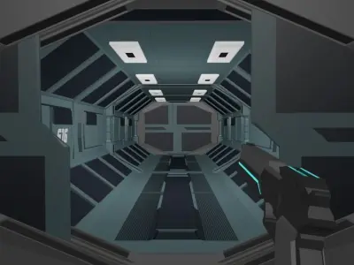 FREE Low Poly Cyberpunk-Sci fi Handgun Free low-poly 3D model