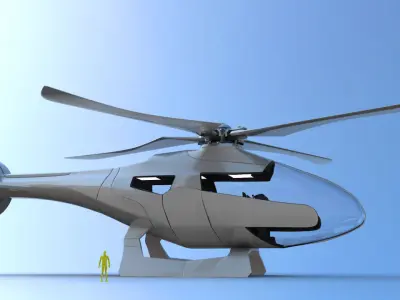 Futuristic Helicopter Transport 3D model