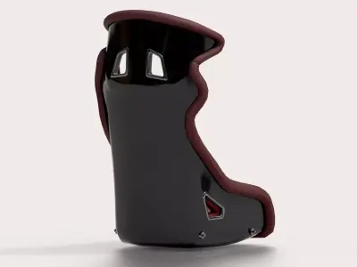 Racing Sport Seat V01 Red Low-poly 3D model