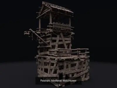 Realistic Medieval Watchtower Pack 3D Model Collection