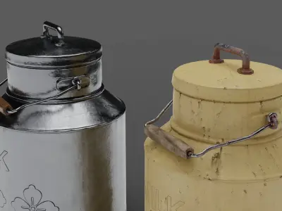 Milk Can Low-poly 3D model purchase