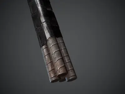 Spiked Weapon Rebar Melee Low-poly 3D model