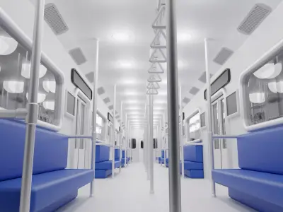 Cartoon Sci-Fi Subway Interior 3D model