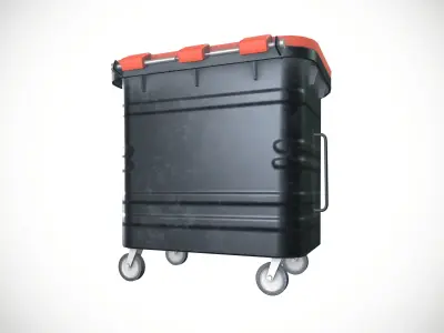 Dust Bin Low-poly 3D model