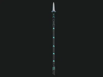 3D Fantasy Spear Glow 05 Game-Ready PBR Textures Included Low-poly 3D model