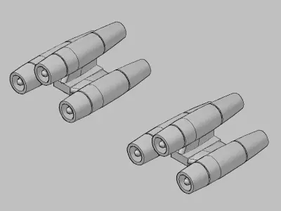 Tripple extracruise jet engines for brick players 3D print model