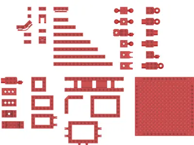TwindBricks3D - 42 Technic Brick collection 3D print model