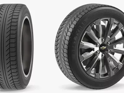 Chevrolet Alloy Wheel Rim with All Season Tire 3D model