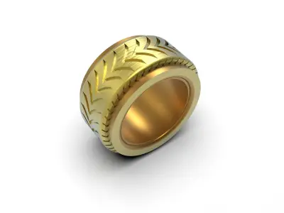 Tyre and Rim fashion ring        Assemble And Twist Lock  3D print model purchase