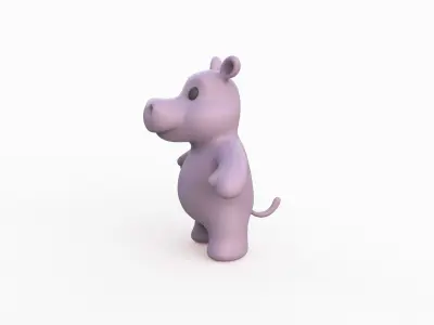 Little animal baby - Hippo cute - Character010 Low-poly 3D model