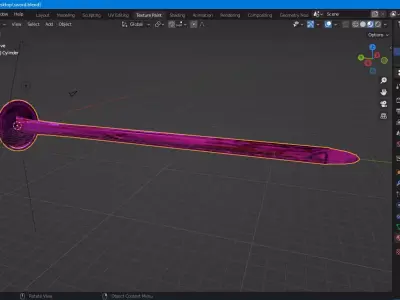 Golden sword Low-poly 3D model