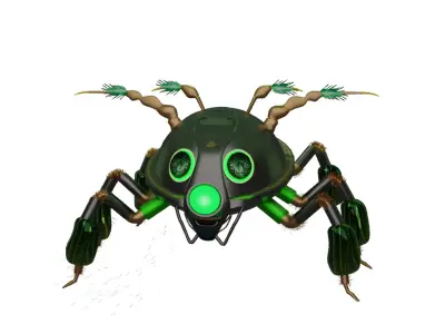 Futuristic cyborg Spider 3D Model Arachnid Design for games  Low-poly 3D model