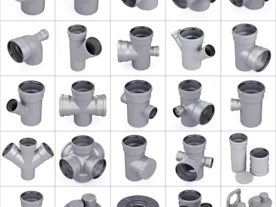 Sewer pipes collection counstraction 3D model