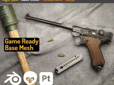 luger Low-poly 3D model