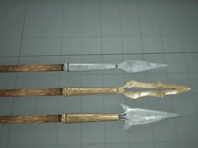 Spear lancet javelin lowpoly weapon game asset fantasy medieval Low-poly 3D model