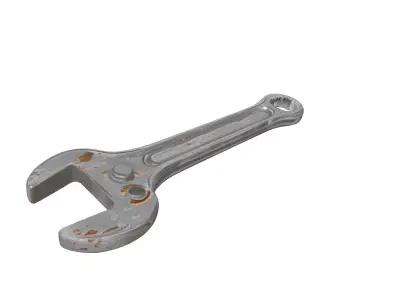 Rusty Industrial Wrench Tool Low-poly 3D model