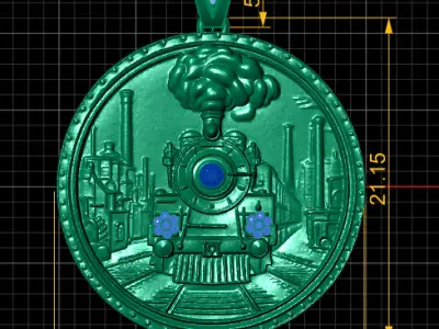 Train Pendant 3D printable model      3D print model purchase