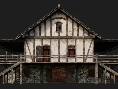 Old Medieval House 4K Textures GameReady 156 Low-poly 3D model