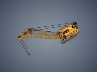 Crawler Crane Low-poly 3D model