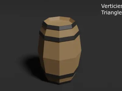 Low Poly Style Barrel Assets Low-poly 3D model