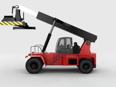 Reach Stacker with Very Clean Topology Low-poly 3D model
