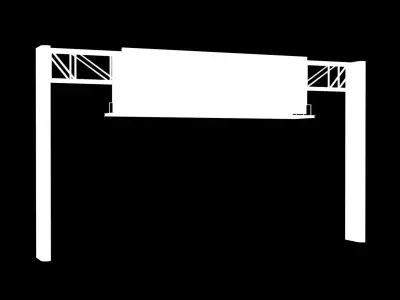 Billboard 4 Red Low-poly 3D model
