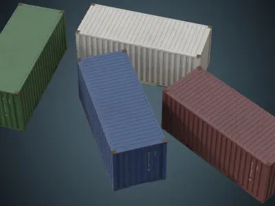 Cargo Container 4B Low-poly 3D model