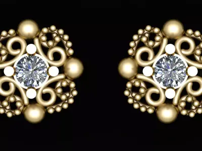 ANTIQUE FASHION EARRING 3D PRINTABLE MODEL 3D print model
