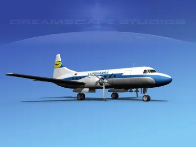 Convair CV-340 Lufthansa 3D model