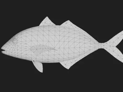 Trevally Low-poly 3D model purchase