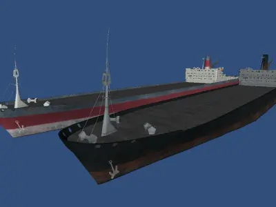 Container ship Low-poly 3D model