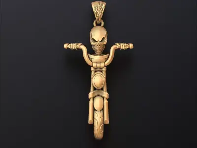 Skull Biker Pendant 3D print model