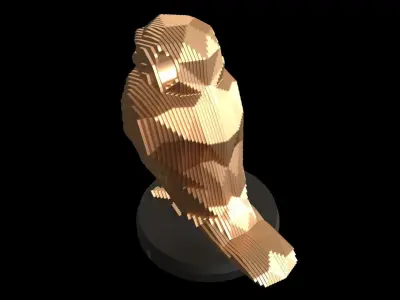Parametric V OWL Low-poly 3D model