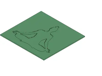 Yoga Meditation Pose Silhouette Mold for Casting 3D model