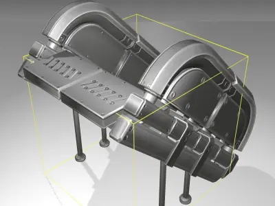 Futuristic Stairs - 32 - Basic Textures Low-poly 3D model