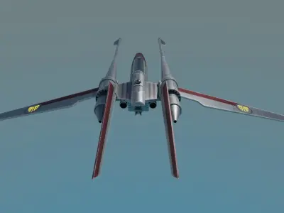 Jedi Vector Star Fighter- Star wars Highrepublic Low-poly 3D model