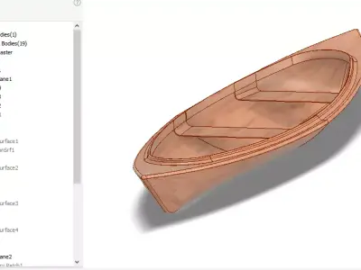 boat canoe 3D model